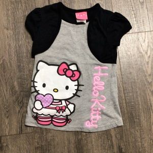 Built in cardigan hello Kitty girls T-shirt